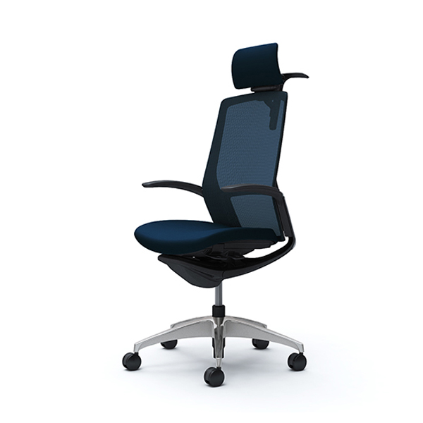 オカムラ フィノラチェア エクストラハイバック 座クッション メッキパネル ポリッシュ脚 デザインアーム C74DBR-F1G/C74DBR-F1H