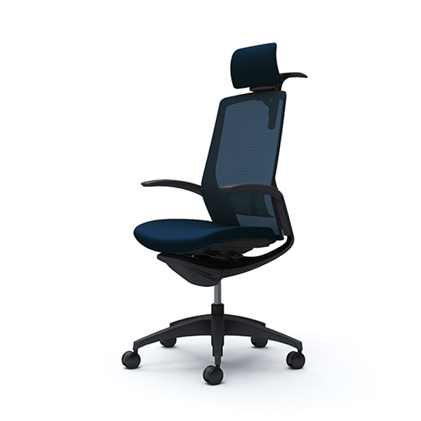オカムラ フィノラチェア エクストラハイバック 座クッション ブラックパネル ブラック脚 デザインアーム C74DMS-F1G/C74DMS-F1H