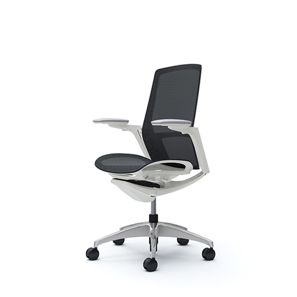 オカムラ フィノラチェア ハイバック 座メッシュ メッキパネル ポリッシュ脚 アジャストアーム C785BW-F1E/C785BW-F1F