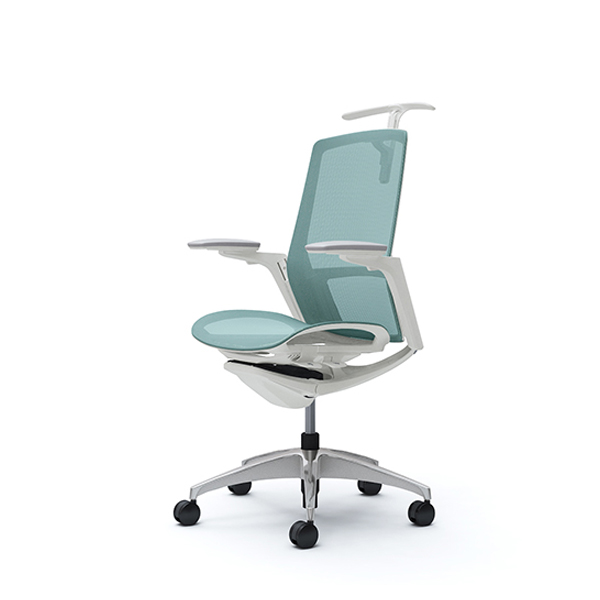 オカムラ フィノラチェア ハイバック 座メッシュ メッキパネル ポリッシュ脚 アジャストアーム C786BW-F1E/C786BW-F1F