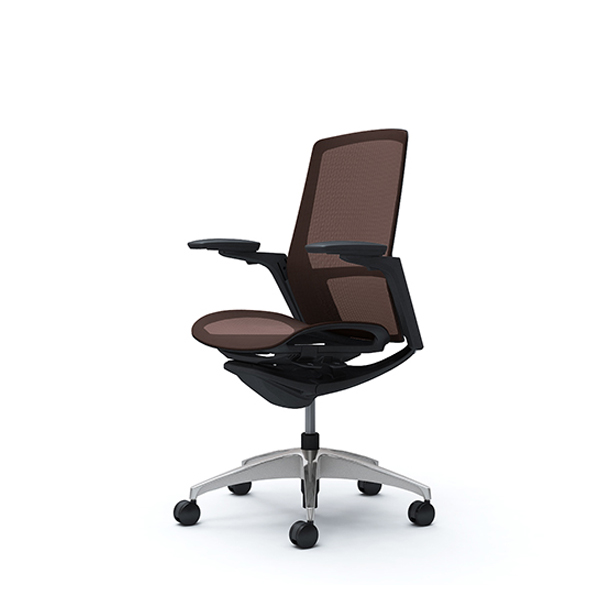 オカムラ フィノラチェア ハイバック 座メッシュ ブラックパネル ポリッシュ脚 アジャストアーム C785AR-F1E/C785AR-F1F