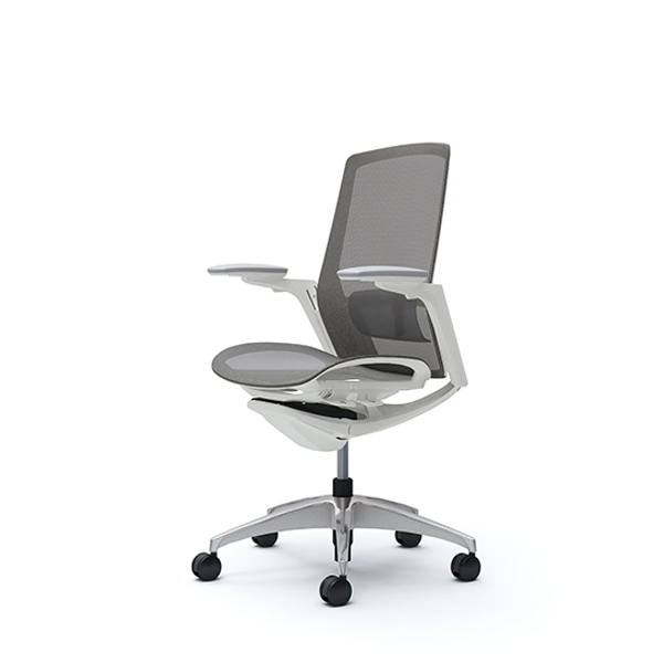 オカムラ フィノラチェア ハイバック 座メッシュ ホワイトパネル ポリッシュ脚 アジャストアーム C785CZ-F1E/C785CZ-F1F