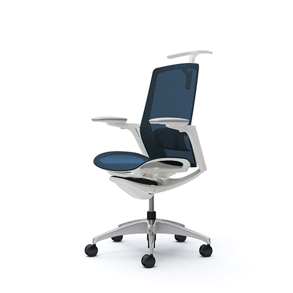 オカムラ フィノラチェア ハイバック 座メッシュ ホワイトパネル ポリッシュ脚 アジャストアーム C786CZ-F1E/C786CZ-F1F