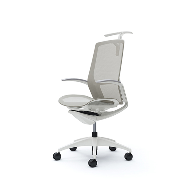 オカムラ フィノラチェア ハイバック 座メッシュ ホワイトパネル ホワイト脚 デザインアーム C746WW-F1E/C746WW-F1F