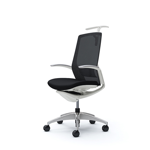 オカムラ フィノラチェア ハイバック 座クッション ホワイトパネル ポリッシュ脚 デザインアーム C748CZ-F1G/C748CZ-F1H