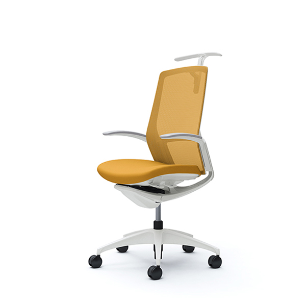 オカムラ フィノラチェア ハイバック 座クッション ホワイトパネル ホワイト脚 デザインアーム C748WW-F1G/C748WW-F1H