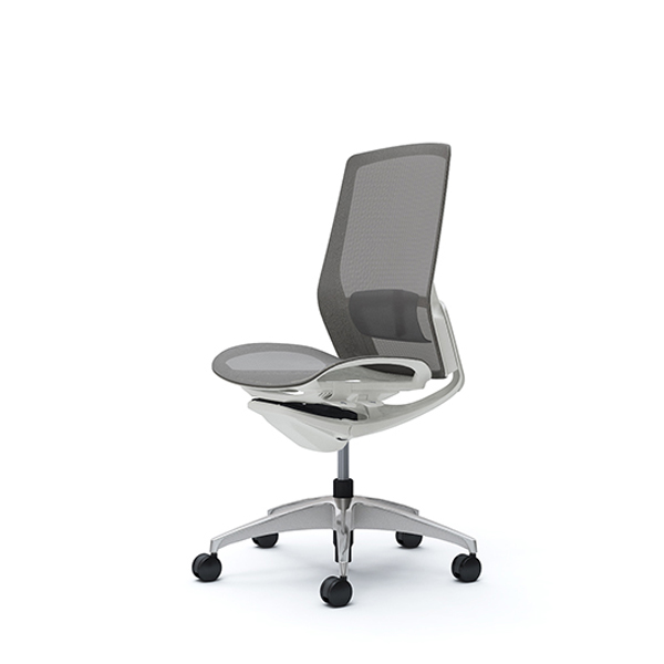 オカムラ フィノラチェア ハイバック 座メッシュ ホワイトパネル ポリッシュ脚 肘なし C735CZ-F1E/C735CZ-F1F