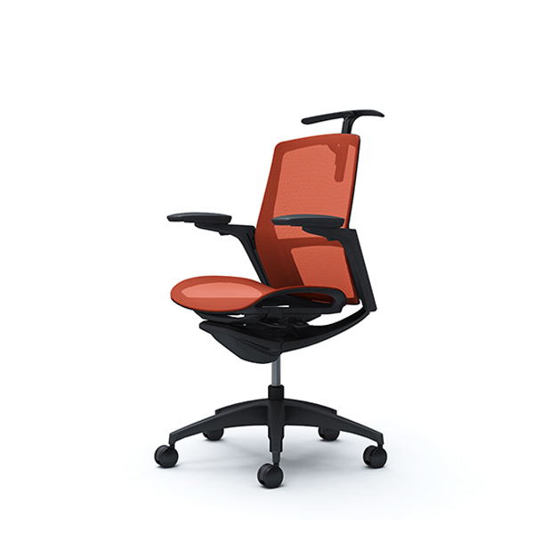 オカムラ フィノラチェア ミドルバック 座メッシュ ブラックパネル ブラック脚 アジャストアーム C782MR-F1E/C782MR-F1F