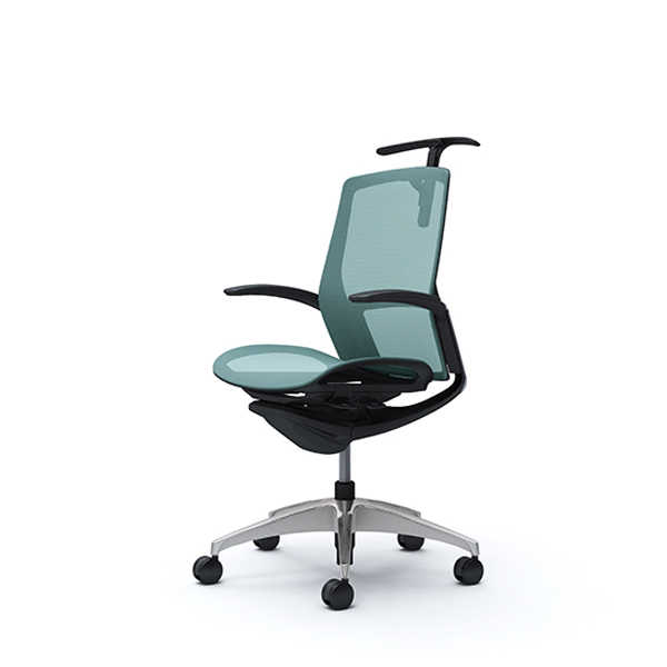 オカムラ フィノラチェア ミドルバック 座メッシュ メッキパネル ポリッシュ脚 デザインアーム C742BR-F1E/C742BR-F1F