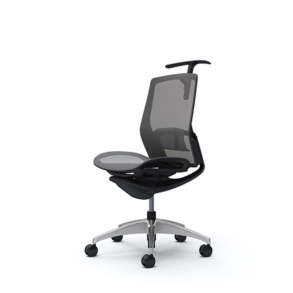 オカムラ フィノラチェア ミドルバック 座メッシュ メッキパネル ポリッシュ脚 肘なし C732BS-F1E/C732BS-F1F