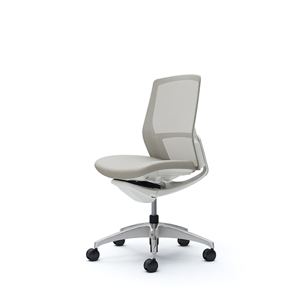 オカムラ フィノラチェア ミドルバック 座クッション ホワイトパネル ポリッシュ脚 肘なし C733CW-F1G/C733CW-F1H