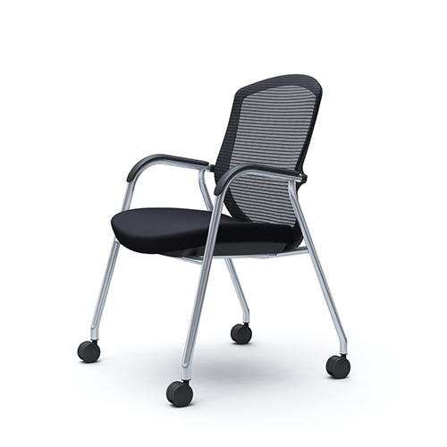 オカムラ ミーティングチェア コンテッサ セコンダ ゲストチェア 4本脚キャスター付 CC73BR/CC73BW