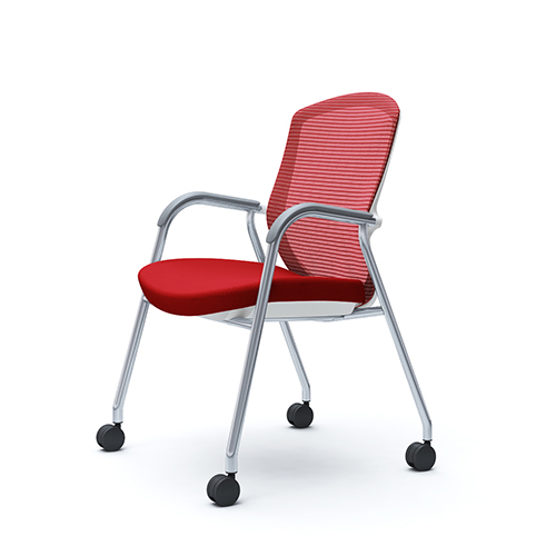 オカムラ ミーティングチェア コンテッサ セコンダ ゲストチェア 4本脚キャスター付 CC73BR/CC73BW