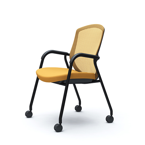 オカムラ ミーティングチェア コンテッサ セコンダ ゲストチェア 4本脚キャスター付 CC73MR