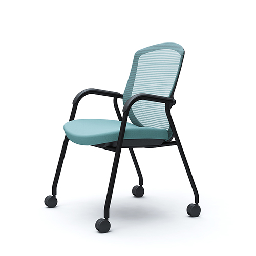 オカムラ ミーティングチェア コンテッサ セコンダ ゲストチェア 4本脚キャスター付 CC73MR