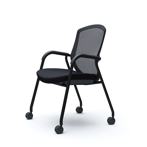 オカムラ ミーティングチェア コンテッサ セコンダ ゲストチェア 4本脚キャスター付 CC73MR