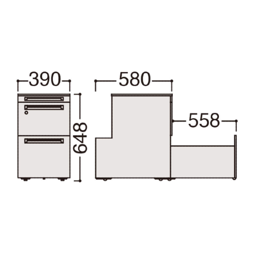 オカムラ　ワゴン　サイズ　DNC8SA