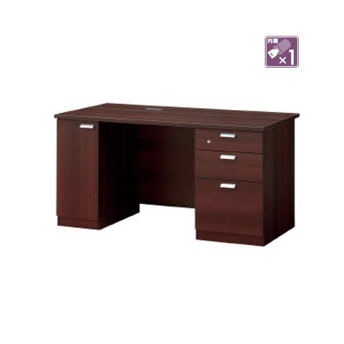 プラス 役員用家具 シーイー(CE) 両袖デスク CE-138DA＋鍵セット W1380×D750×H720 642-052＋674-904