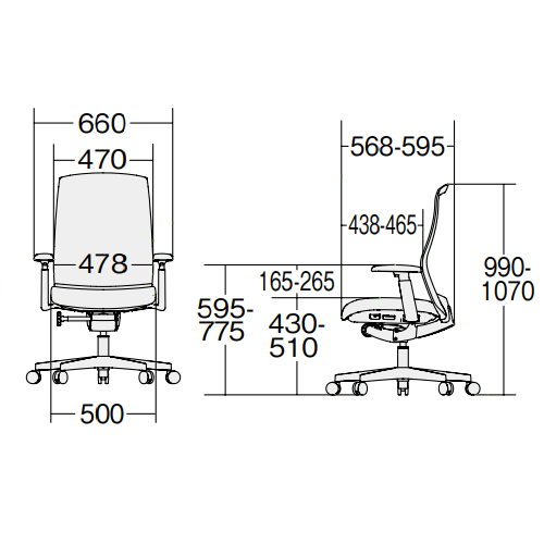 プラス ケーティー7チェア(KT-7) メッシュ 樹脂脚 ハイバック