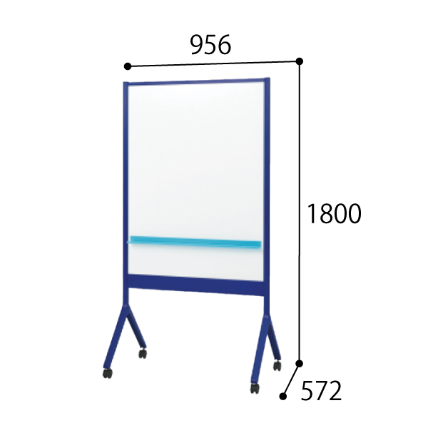 プラス カジュアルスタイルホワイトボード ALKU H1800（キャスタータイプのみ）ネイビーブルー ALK-0912DSK-NV 428-245