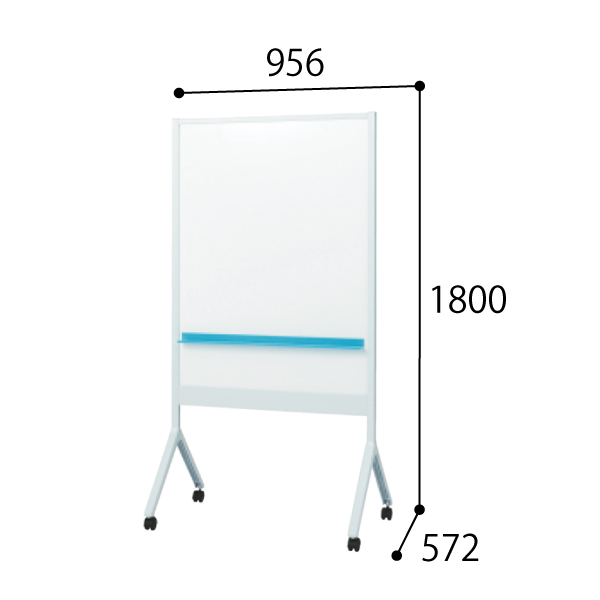 プラス カジュアルスタイルホワイトボード ALKU H1800（キャスタータイプのみ）ライトグレー ALK-0912DSK-LG 428-246
