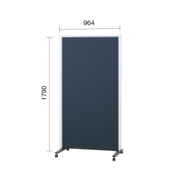 プラス パーティションホワイトボード 連結 片面掲示板 H1800（キャスタータイプのみ）1連 ネイビーブルー PWJ-0918BSK-C 428-387