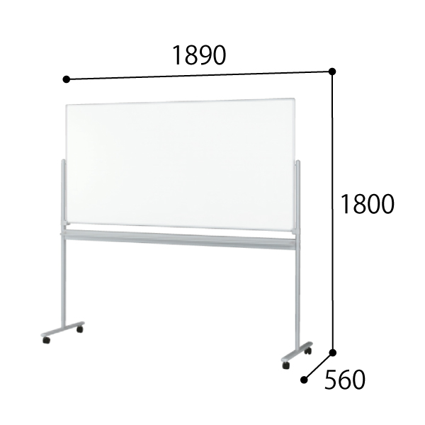 プラス ホワイトボード 脚付回転式（両面）タイプ W1890 RW-KR360W 21-066