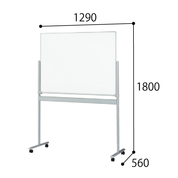 プラス ホワイトボード 脚付固定式（片面）タイプ W1290 MW-KS340 21-074