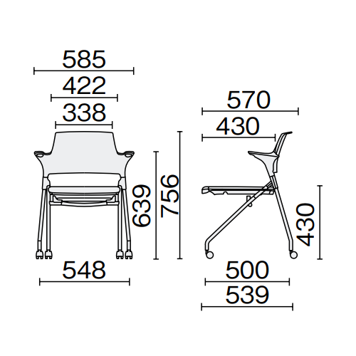 プラス ミーティングチェア ニューマル(NEWMAL)シリーズ ホワイト