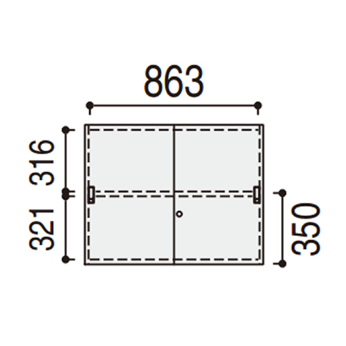 内田洋行 内田洋行 UCHIDA BEストレージ 引違書庫 W900×D450×H700 SH