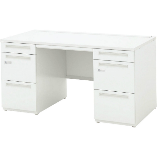 ウチダ スカエナデスク Ktype 両袖デスク SK A4-3段 ロング ダイヤル錠タイプ 両SK147A4-33LDN 5-110-122