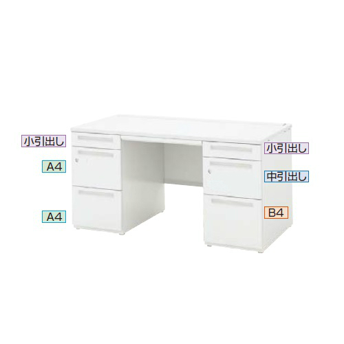 ウチダ スカエナデスク Ktype 両袖デスク SK B4-3段 シリンダー錠タイプ 両SK166A4B4-SK 5-110-141