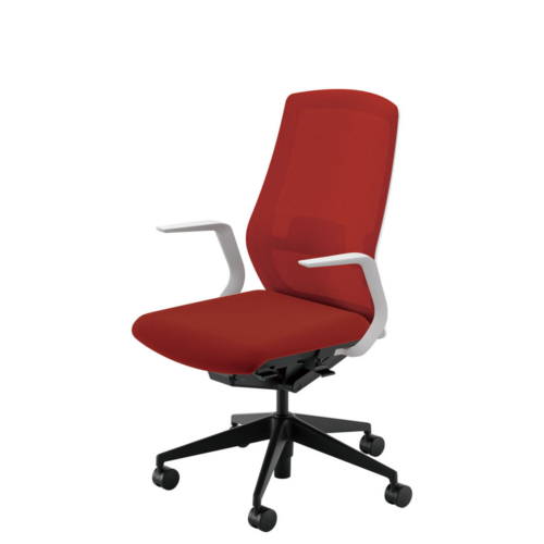 内田洋行 セレッツァチェア 背ミックスドメッシュ Ｌ型肘付 ランバー付 樹脂脚 5-362-441/5-362-461