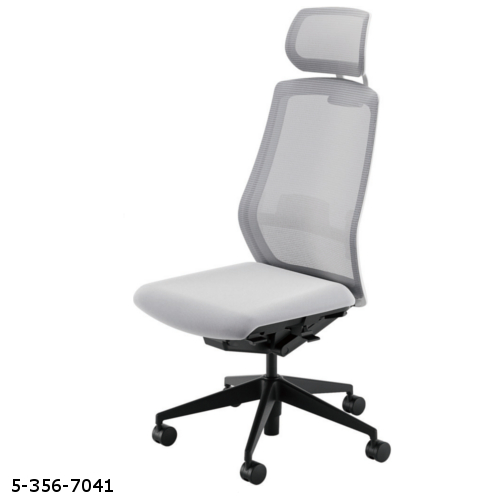 ウチダ セレッツァチェア ホワイトフレーム ヘッドレスト付 スタンダードメッシュ 肘なし ランバー付 5-356-704*