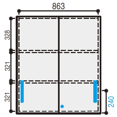 内田洋行 ハイパーストレージ HS 引違い書庫 上置き W900×D450×H1050 5