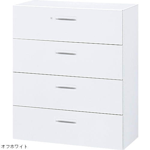 ウチダ ハイパーストレージ 4段ラテラル書庫 下置き W900×D450×H1050 5-821-7382／5-821-7380