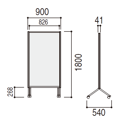 内田洋行 DS2シリーズ DS2ホワイトボードパネル W900×D540×H1800 HBW
