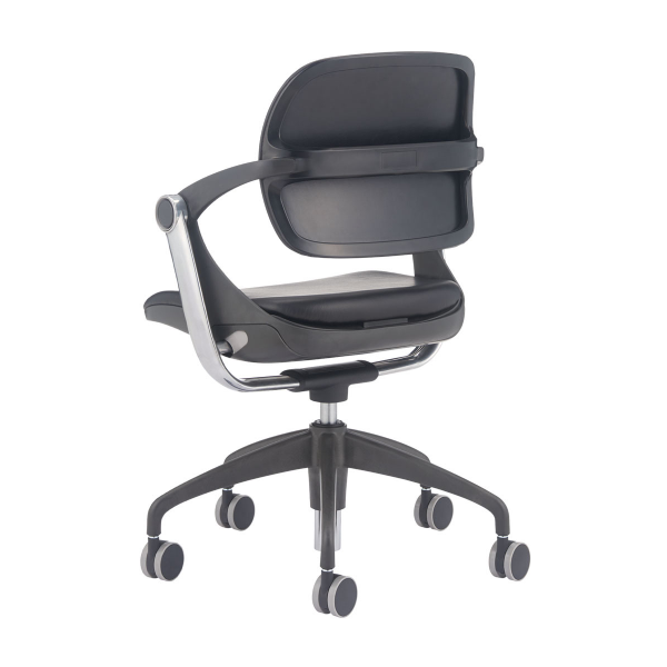 内田洋行 ミーティングチェア スウィンチェア(Swin) タスクタイプ メッキレザータイプ 本革  SW0377 5-342-2377 バックスタイル