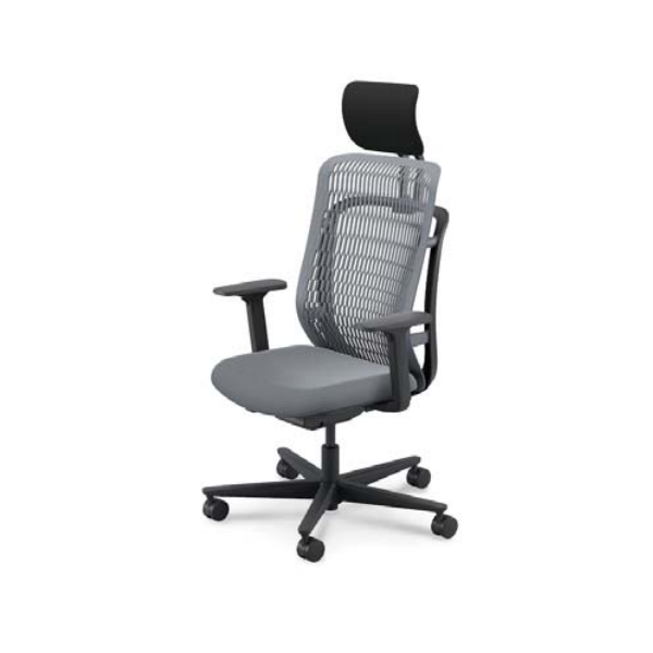 内田洋行 AJチェア2 ヘッドレスト付 アジャスタブル肘 ナイロンキャスター 5-372-731/5-372-631/5-372-531