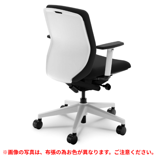 ウチダ クレネミドルバック アジャスタブル肘 ホワイト／ブラック脚 ホワイトシェル ウレタンキャスター 5-377-334/5-377-534