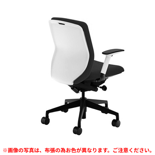 ウチダ クレネミドルバック アジャスタブル肘 ホワイト／ブラック脚 ホワイトシェル ウレタンキャスター 5-377-344/5-377-544