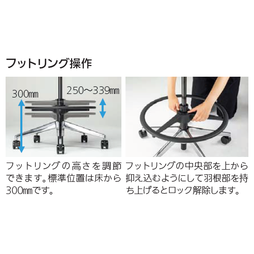 ウチダ ニンバスチェア フットリング