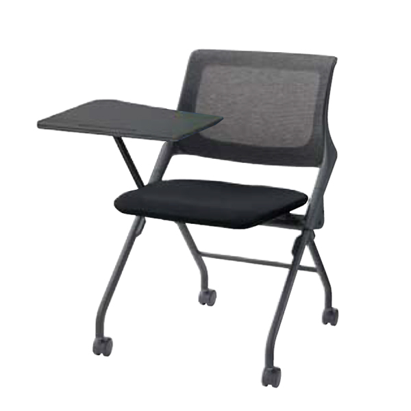 ウチダ ミーティングチェア CF610 シリーズ メッシュ ブラック テーブル付 A3テーブル台付 CF632B/6-113-6320