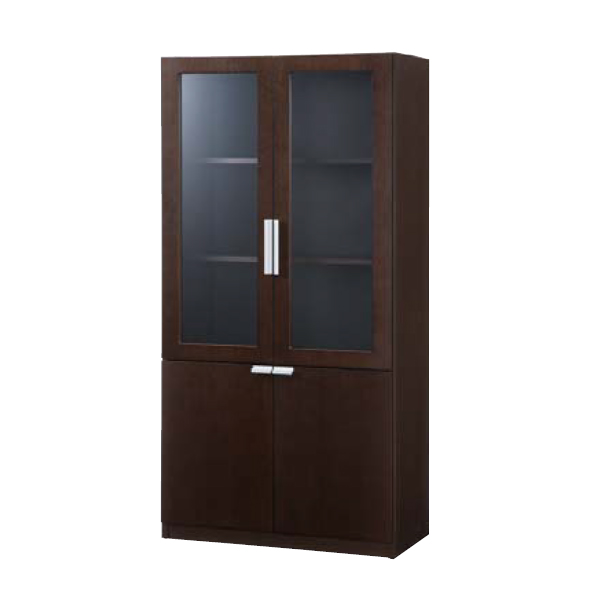 ウチダ 役員用家具 EDファニチュア SYシリーズ 書棚ガラス扉 W900×D450×H1800mm 6-320-8220