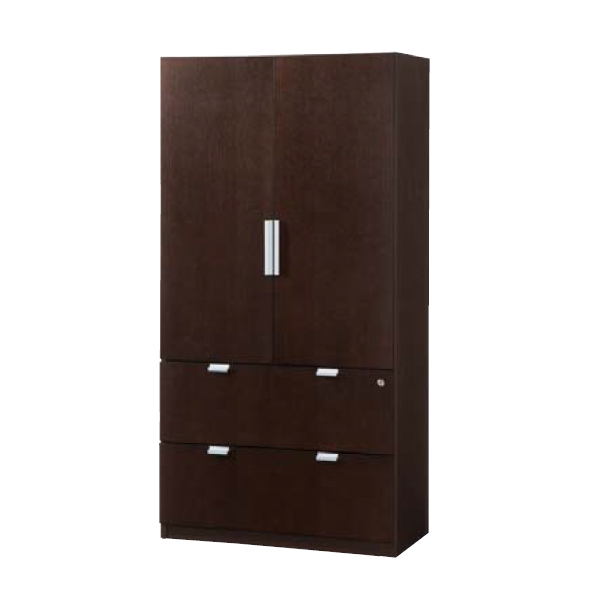 ウチダ 役員用家具 EDファニチュア SYシリーズ ラテラル付き書棚木扉 W900×D450×H1800mm 6-320-8224