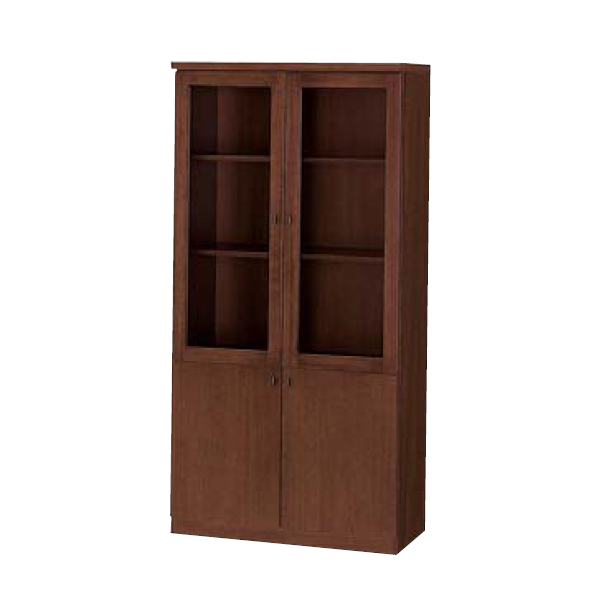 ウチダ 役員用家具 EDファニチュア SVシリーズ ガラス扉付き書棚 W900×D450×H1800mm 1-379-2066