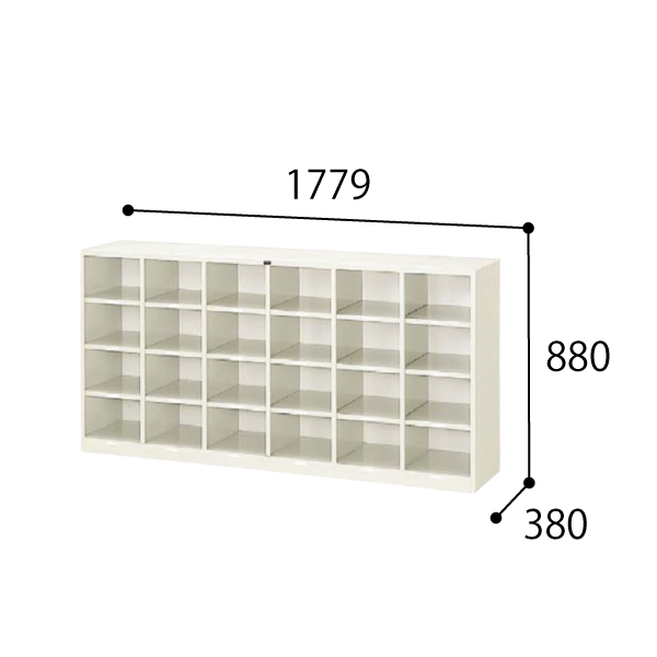 ウチダ シューズボックス 6列4段24人用 東日本地区/西日本地区 1-302-0224/5-846-0224