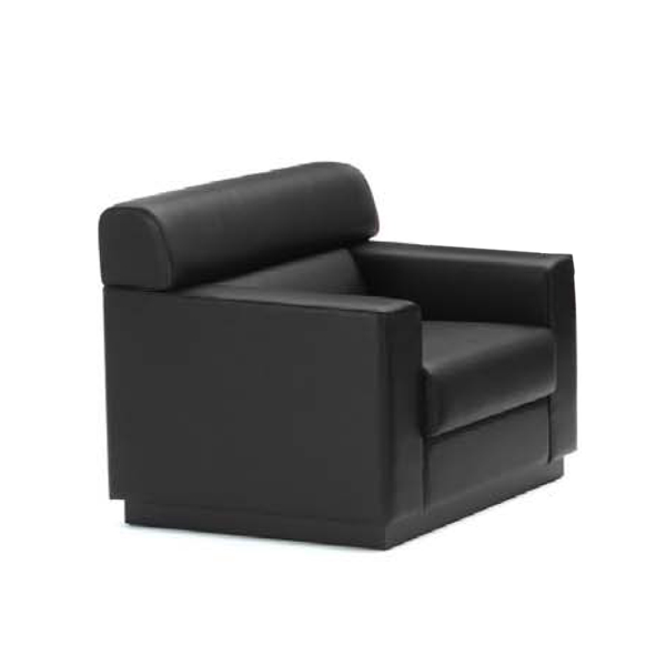 ウチダ 応接セット RM-56 チェア RM-562・両肘 本革張り ブラック W870×D810×H760mm 6-272-4920