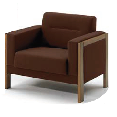 ウチダ 応接セット RS-16N チェア RS-162N・両肘 ブラウン（布） 6-260-1653