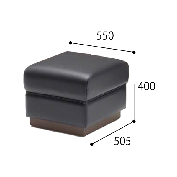 ウチダ 応接セット RH-46 チェア RH-466・スツール ブラック 6-260-4660